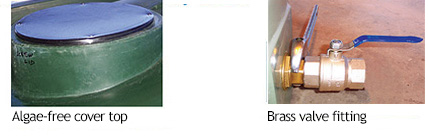 Algae-free Cover Top and Valve Fitting Algae-free Cover Top and Valve Fitting