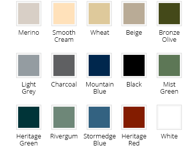 Available Tank Colours